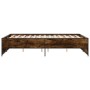 Estructura cama madera ingeniería metal roble ahumado 120x190cm de vidaXL, Camas y somieres - Ref: Foro24-3279909, Precio: 13...