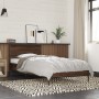 Estructura cama madera ingeniería metal roble marrón 75x190 cm de vidaXL, Camas y somieres - Ref: Foro24-845561, Precio: 77,6...