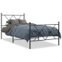 Estructura de cama con cabecero y estribo metal negro 90x190 cm de vidaXL, Camas y somieres - Ref: Foro24-376512, Precio: 82,...