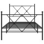 Estructura de cama con cabecero y estribo metal negro 90x190 cm de vidaXL, Camas y somieres - Ref: Foro24-376512, Precio: 82,...