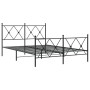 Estructura cama con cabecero y estribo metal negro 137x190 cm de vidaXL, Camas y somieres - Ref: Foro24-376519, Precio: 108,7...