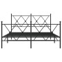 Estructura cama con cabecero y estribo metal negro 137x190 cm de vidaXL, Camas y somieres - Ref: Foro24-376519, Precio: 108,7...