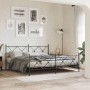 Estructura de cama cabecero y estribo metal negro 183x213 cm de vidaXL, Camas y somieres - Ref: Foro24-376525, Precio: 132,14...