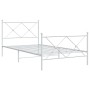 Estructura cama metal con cabecero y pie cama blanca 107x203 cm de vidaXL, Camas y somieres - Ref: Foro24-376565, Precio: 92,...