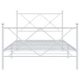 Estructura cama metal con cabecero y pie cama blanca 107x203 cm de vidaXL, Camas y somieres - Ref: Foro24-376565, Precio: 92,...