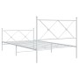 Estructura cama metal con cabecero y pie cama blanca 107x203 cm de vidaXL, Camas y somieres - Ref: Foro24-376565, Precio: 92,...
