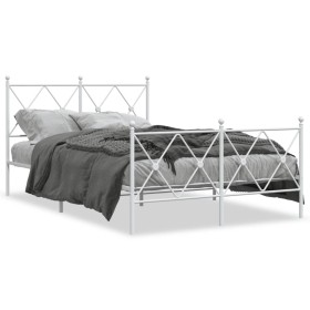 Estructura cama metal con cabecero y estribo blanco 120x200 cm de vidaXL, Camas y somieres - Ref: Foro24-376567, Precio: 126,...