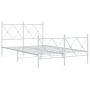 Estructura cama metal con cabecero y estribo blanco 120x200 cm de vidaXL, Camas y somieres - Ref: Foro24-376567, Precio: 126,...