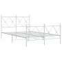 Metal bed frame with headboard and white footboard 120x200 cm by vidaXL, Beds and slatted bases - Ref: Foro24-376567, Price: ...