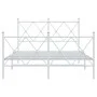 Metal bed frame with headboard and white footboard 120x200 cm by vidaXL, Beds and slatted bases - Ref: Foro24-376567, Price: ...