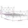 Metal bed frame with headboard and white footboard 120x200 cm by vidaXL, Beds and slatted bases - Ref: Foro24-376567, Price: ...