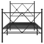 Estructura de cama con cabecero y estribo metal negro 75x190 cm de vidaXL, Camas y somieres - Ref: Foro24-376510, Precio: 65,...