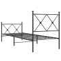 Estructura de cama con cabecero y estribo metal negro 75x190 cm de vidaXL, Camas y somieres - Ref: Foro24-376510, Precio: 65,...