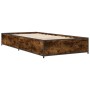 Estructura cama madera ingeniería metal roble humo 75x190 cm de vidaXL, Camas y somieres - Ref: Foro24-845123, Precio: 66,79 ...