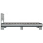 Estructura cama madera ingeniería metal gris Sonoma 100x200 cm de vidaXL, Camas y somieres - Ref: Foro24-845805, Precio: 78,5...