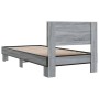 Estructura cama madera ingeniería metal gris Sonoma 100x200 cm de vidaXL, Camas y somieres - Ref: Foro24-845805, Precio: 78,5...