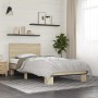 Estructura cama madera ingeniería metal roble Sonoma 75x190 cm de vidaXL, Camas y somieres - Ref: Foro24-845813, Precio: 70,8...