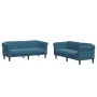 2-teilige Sofagarnitur aus blauem Samt von vidaXL, Sofas - Ref: Foro24-3209227, Preis: 533,60 €, Rabatt: %