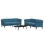 2-teilige Sofagarnitur aus blauem Samt von vidaXL, Sofas - Ref: Foro24-3209227, Preis: 533,60 €, Rabatt: %