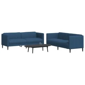 Juego de sofás 2 piezas tela azul de vidaXL, Sofás - Ref: Foro24-3209244, Precio: 631,80 €, Descuento: %