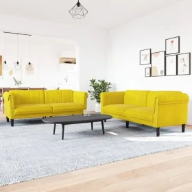 Juego de sofás 2 piezas terciopelo amarillo de vidaXL, Sofás - Ref: Foro24-3209225, Precio: 512,88 €, Descuento: %