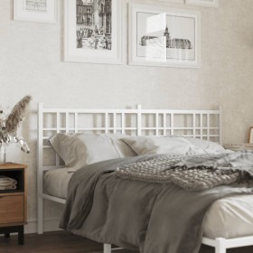 Cabecero de metal blanco 160 cm de vidaXL, Cabeceros y pies de cama - Ref: Foro24-376408, Precio: 95,07 €, Descuento: %
