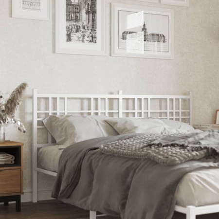 Cabecero de metal blanco 160 cm de vidaXL, Cabeceros y pies de cama - Ref: Foro24-376408, Precio: 95,07 €, Descuento: %