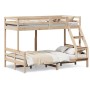 Litera de madera maciza de pino 90x200/120x200 cm de vidaXL, Camas y somieres - Ref: Foro24-3207185, Precio: 311,77 €, Descue...