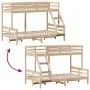 Litera de madera maciza de pino 90x200/120x200 cm de vidaXL, Camas y somieres - Ref: Foro24-3207185, Precio: 306,78 €, Descue...