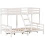 Litera de madera maciza de pino blanco 90x200/120x200 cm de vidaXL, Camas y somieres - Ref: Foro24-3207170, Precio: 355,17 €,...