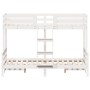 Litera de madera maciza de pino blanco 90x200/120x200 cm de vidaXL, Camas y somieres - Ref: Foro24-3207170, Precio: 355,17 €,...