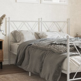 Cabecero de metal blanco 140 cm de vidaXL, Cabeceros y pies de cama - Ref: Foro24-376584, Precio: 48,11 €, Descuento: %