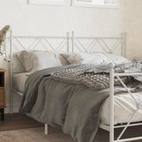 Cabecero de metal blanco 160 cm de vidaXL, Cabeceros y pies de cama - Ref: Foro24-376586, Precio: 48,68 €, Descuento: %