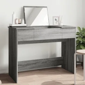 Sonoma gray dressing table with mirror 100x45x76 cm by vidaXL, Bedroom Dressers - Ref: Foro24-840700, Price: 119,08 €, Discou...