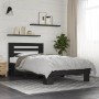 Estructura de cama madera de ingeniería y metal negro 90x200 cm de vidaXL, Camas y somieres - Ref: Foro24-845652, Precio: 95,...