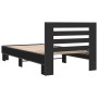 Estructura de cama madera de ingeniería y metal negro 90x200 cm de vidaXL, Camas y somieres - Ref: Foro24-845652, Precio: 95,...