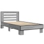 Estructura cama madera ingeniería metal gris Sonoma 100x200 cm de vidaXL, Camas y somieres - Ref: Foro24-845650, Precio: 106,...