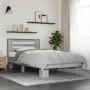 Estructura cama madera ingeniería metal gris Sonoma 100x200 cm de vidaXL, Camas y somieres - Ref: Foro24-845650, Precio: 106,...