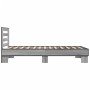 Estructura cama madera ingeniería metal gris Sonoma 100x200 cm de vidaXL, Camas y somieres - Ref: Foro24-845650, Precio: 106,...