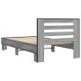 Estructura cama madera ingeniería metal gris Sonoma 100x200 cm de vidaXL, Camas y somieres - Ref: Foro24-845650, Precio: 106,...