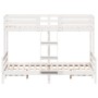 Litera de madera maciza de pino blanco 80x200/140x200 cm de vidaXL, Camas y somieres - Ref: Foro24-3207166, Precio: 368,45 €,...