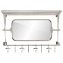 Soporte de equipaje con perchas y espejo de pared aluminio de vidaXL, Percheros para sombreros y abrigos - Ref: Foro24-357830...