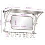 Soporte de equipaje con perchas y espejo de pared aluminio de vidaXL, Percheros para sombreros y abrigos - Ref: Foro24-357830...