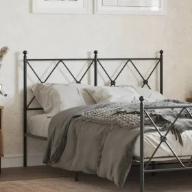 Black metal headboard 120 cm by vidaXL, Headboards and footboards - Ref: Foro24-376533, Price: 46,26 €, Discount: %