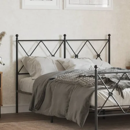 Kopfteil aus schwarzem Metall, 120 cm von vidaXL, Kopf- und Fußteile - Ref: Foro24-376533, Preis: 46,26 €, Rabatt: %