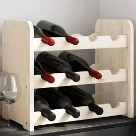 Botellero madera maciza de pino 43x25x37 cm de vidaXL, Botelleros - Ref: Foro24-4007555, Precio: 20,12 €, Descuento: %