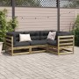 Juego de sofás jardín 4 pzas con cojines madera pino impregnada de vidaXL, Conjuntos de jardín - Ref: Foro24-3299415, Precio:...