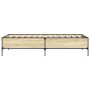 Estructura cama madera ingeniería metal roble Sonoma 75x190 cm de vidaXL, Camas y somieres - Ref: Foro24-844992, Precio: 71,9...