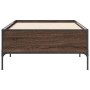 Estructura cama madera ingeniería metal marrón roble 90x190 cm de vidaXL, Camas y somieres - Ref: Foro24-844990, Precio: 77,2...