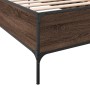 Estructura cama madera ingeniería metal marrón roble 90x190 cm de vidaXL, Camas y somieres - Ref: Foro24-844990, Precio: 77,2...